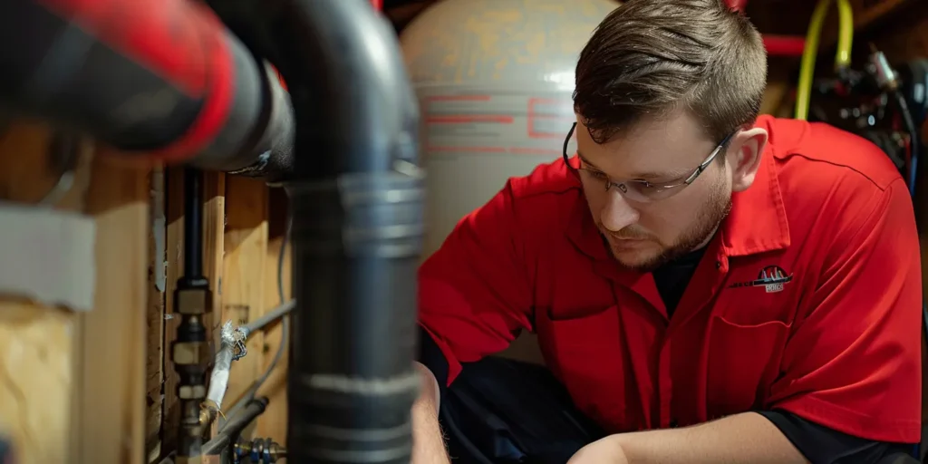 A plumber repairing a leak
