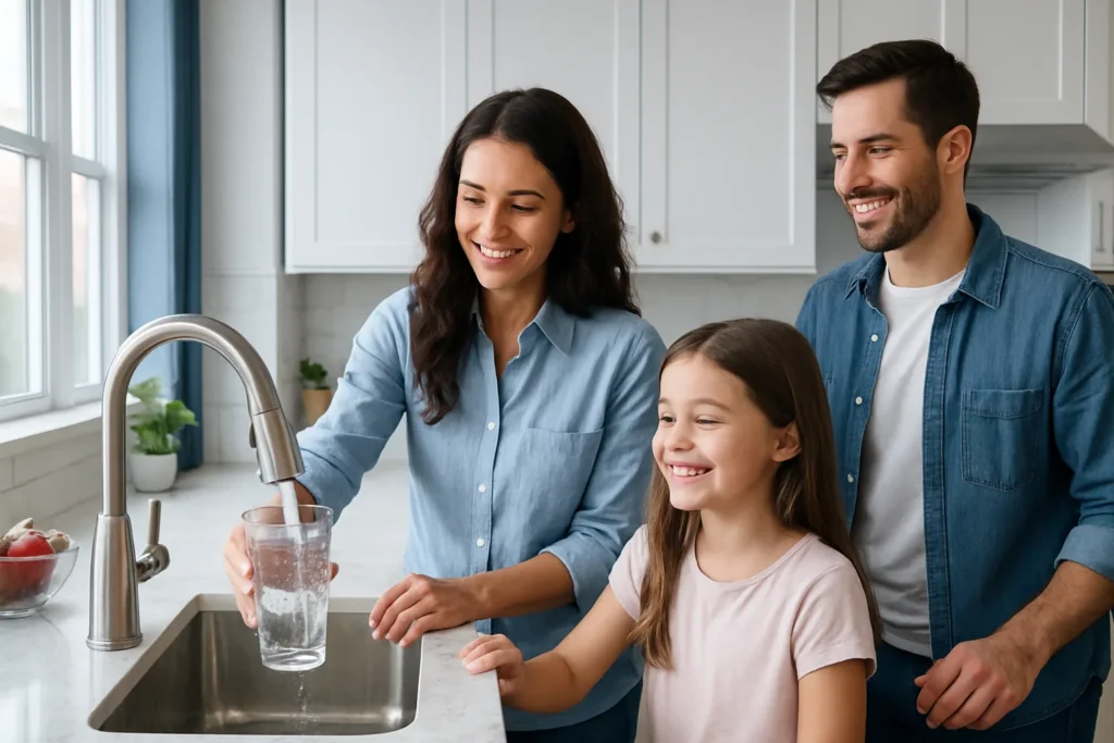kingdombasedplumbing_blog_a family enjoying pure drinking water